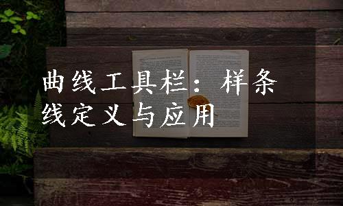 曲线工具栏：样条线定义与应用