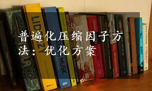 普遍化压缩因子方法：优化方案