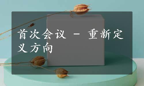 首次会议 - 重新定义方向