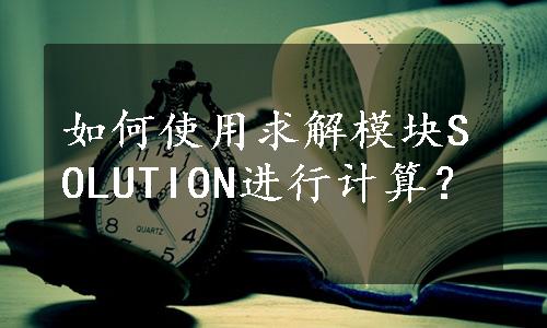 如何使用求解模块SOLUTION进行计算？