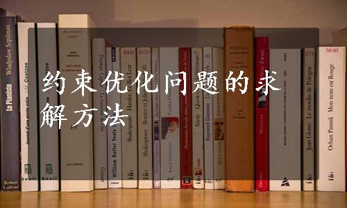 约束优化问题的求解方法