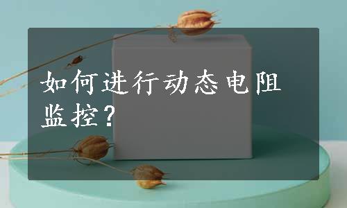 如何进行动态电阻监控？