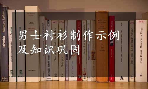 男士衬衫制作示例及知识巩固