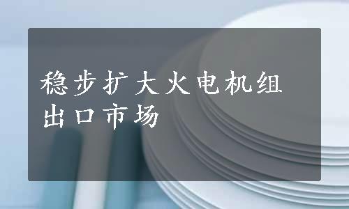 稳步扩大火电机组出口市场