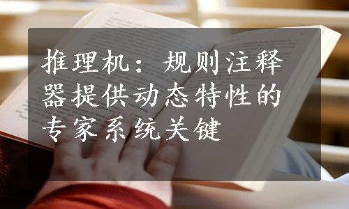 推理机：规则注释器提供动态特性的专家系统关键