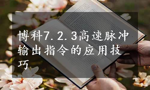 博科7.2.3高速脉冲输出指令的应用技巧