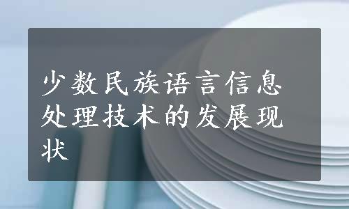 少数民族语言信息处理技术的发展现状