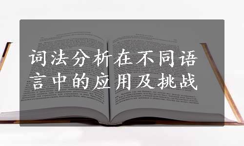 词法分析在不同语言中的应用及挑战