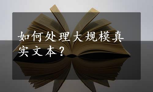 如何处理大规模真实文本？