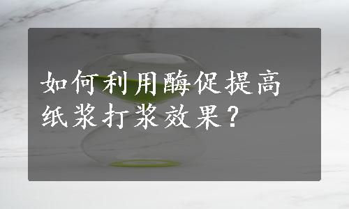 如何利用酶促提高纸浆打浆效果？