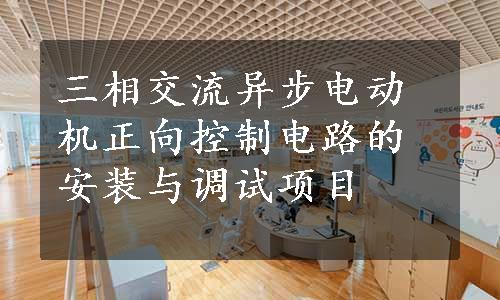 三相交流异步电动机正向控制电路的安装与调试项目