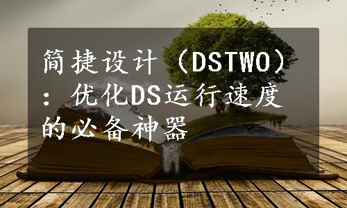 简捷设计（DSTWO）：优化DS运行速度的必备神器