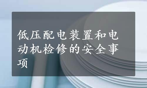 低压配电装置和电动机检修的安全事项