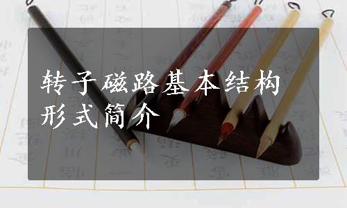 转子磁路基本结构形式简介