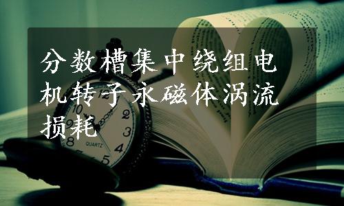 分数槽集中绕组电机转子永磁体涡流损耗