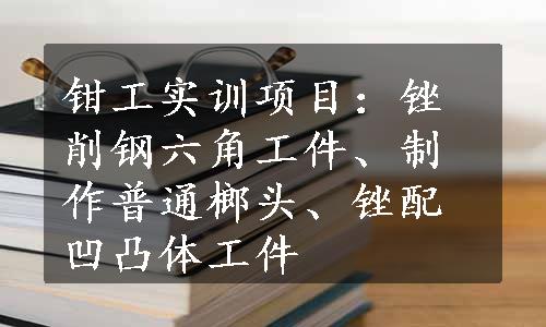 钳工实训项目：锉削钢六角工件、制作普通榔头、锉配凹凸体工件