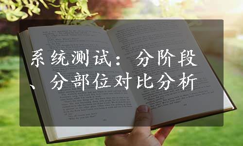 系统测试：分阶段、分部位对比分析