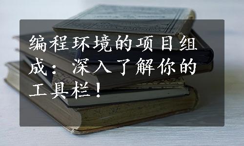 编程环境的项目组成：深入了解你的工具栏！