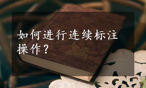 如何进行连续标注操作？