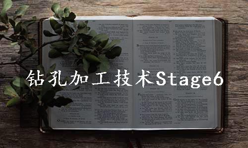 钻孔加工技术Stage6