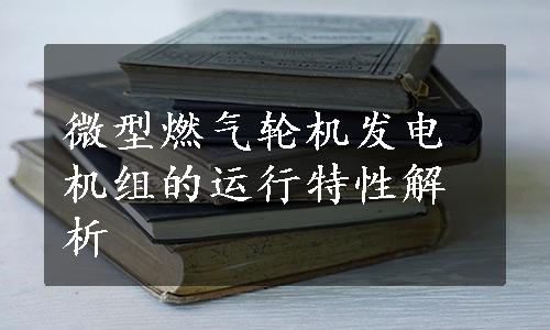 微型燃气轮机发电机组的运行特性解析