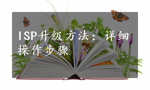 ISP升级方法：详细操作步骤