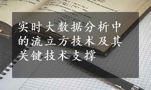 实时大数据分析中的流立方技术及其关键技术支撑