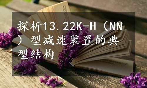 探析13.22K-H（NN）型减速装置的典型结构