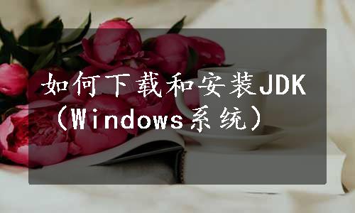 如何下载和安装JDK（Windows系统）