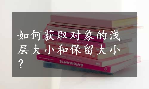 如何获取对象的浅层大小和保留大小？