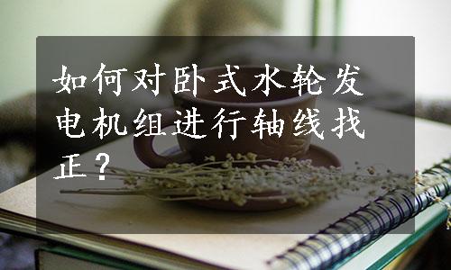 如何对卧式水轮发电机组进行轴线找正？