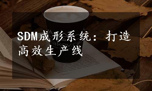 SDM成形系统：打造高效生产线