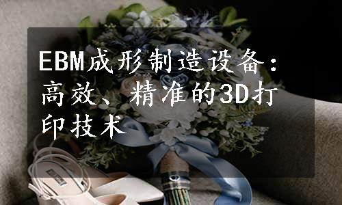 EBM成形制造设备：高效、精准的3D打印技术