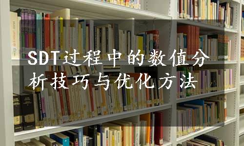 SDT过程中的数值分析技巧与优化方法