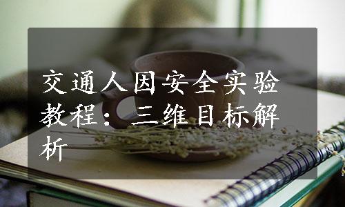 交通人因安全实验教程：三维目标解析