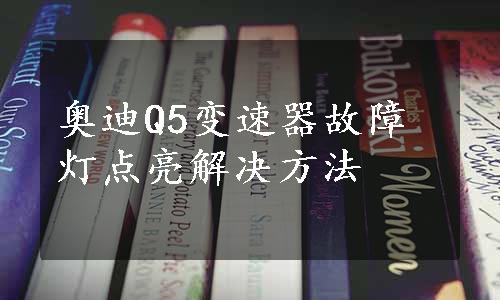 奥迪Q5变速器故障灯点亮解决方法