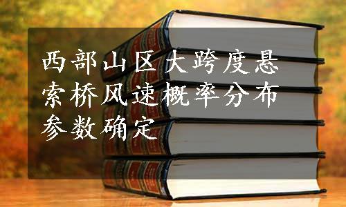 西部山区大跨度悬索桥风速概率分布参数确定