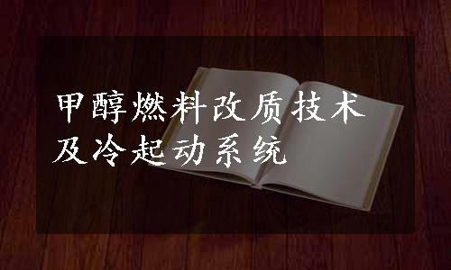 甲醇燃料改质技术及冷起动系统