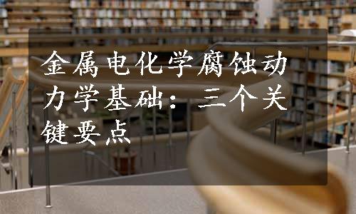 金属电化学腐蚀动力学基础：三个关键要点