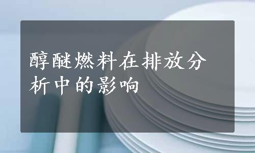 醇醚燃料在排放分析中的影响