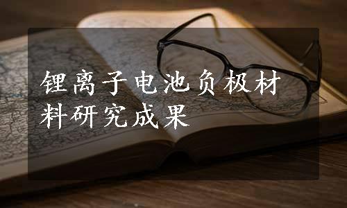 锂离子电池负极材料研究成果