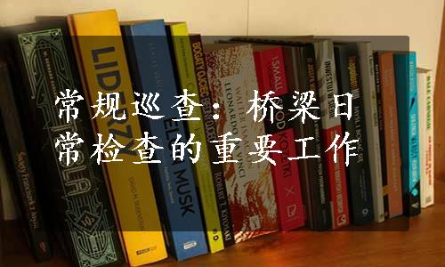 常规巡查：桥梁日常检查的重要工作