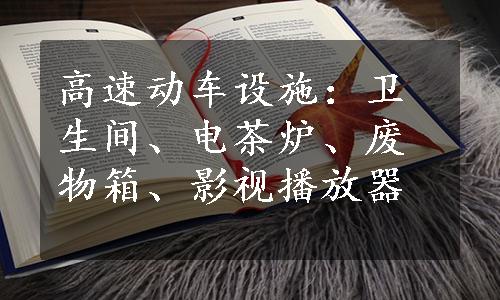 高速动车设施：卫生间、电茶炉、废物箱、影视播放器