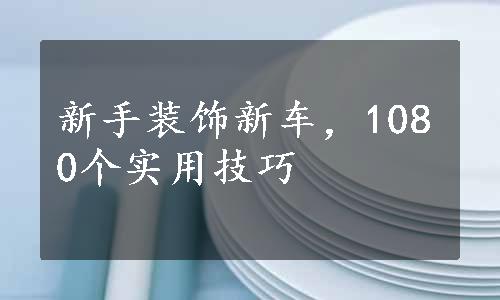 新手装饰新车，1080个实用技巧