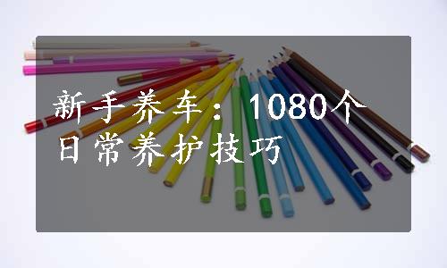 新手养车：1080个日常养护技巧