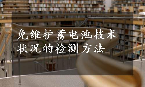 免维护蓄电池技术状况的检测方法