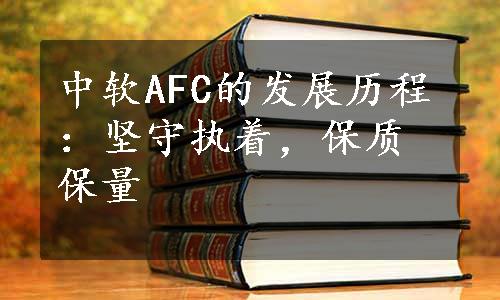 中软AFC的发展历程：坚守执着，保质保量