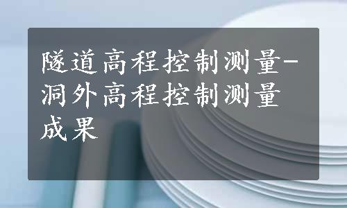 隧道高程控制测量-洞外高程控制测量成果