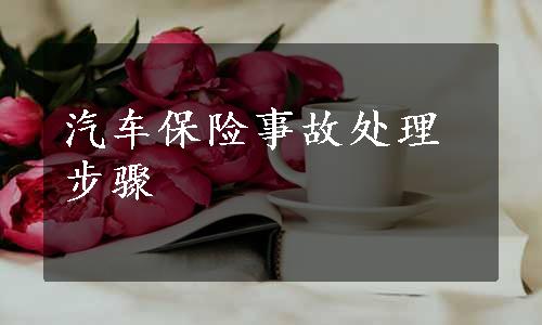 汽车保险事故处理步骤