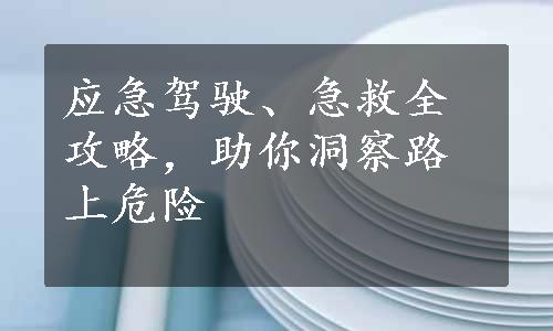 应急驾驶、急救全攻略，助你洞察路上危险